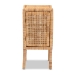 bali & pari Vivan Modern Bohemian Natural Brown Rattan 1-Door Nightstand - BSOVivan-Mahogany-NS