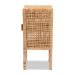 bali & pari Vivan Modern Bohemian Natural Brown Rattan 1-Door Nightstand - BSOVivan-Mahogany-NS