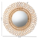bali & pari Bora Modern Bohemian Natural Brown Rattan Accent Wall Mirror - BSOBora-Rattan-Mirror