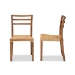 bali & pari Arthur Mid-Century Modern Walnut Brown Mahogany Wood and Natural Rattan 2-Piece Dining Chair Set - BSOArthur-Teak-DC