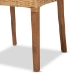 bali & pari Arthur Mid-Century Modern Walnut Brown Mahogany Wood and Natural Rattan 2-Piece Dining Chair Set - BSOArthur-Teak-DC