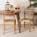 bali & pari Arthur Mid-Century Modern Walnut Brown Mahogany Wood and Natural Rattan 2-Piece Dining Chair Set - BSOArthur-Teak-DC