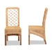 bali & pari Moscow Modern Bohemian Natural Brown Rattan and Walnut Brown Mahogany Wood 2-Piece Dining Chair Set - BSOMoscow-Teak-DC