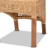bali & pari Moscow Modern Bohemian Natural Brown Rattan and Walnut Brown Mahogany Wood 2-Piece Dining Chair Set - BSOMoscow-Teak-DC