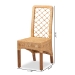 bali & pari Moscow Modern Bohemian Natural Brown Rattan and Walnut Brown Mahogany Wood 2-Piece Dining Chair Set - BSOMoscow-Teak-DC