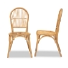 bali & pari Wina Modern Bohemian Natural Brown Rattan 2-Piece Dining Chair Set - BSOWina-Rattan-DC