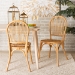 bali & pari Wina Modern Bohemian Natural Brown Rattan 2-Piece Dining Chair Set - BSOWina-Rattan-DC