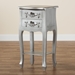 Baxton Studio Eliya Classic and Traditional Brushed Silver Finished Wood 2-Drawer End Table - BSOJY18B016-Silver-2DW-ET