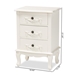 Baxton Studio Callen Classic and Traditional White Finished Wood 3-Drawer End Table - BSOJY18B018-White-3DW-ET