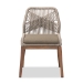 bali & pari Jennifer Mid-Century Transitional Grey Woven Rope Mahogany Dining Side Chair - BSOJennifer-Grey-DC-No Arm