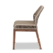 bali & pari Jennifer Mid-Century Transitional Grey Woven Rope Mahogany Dining Side Chair - BSOJennifer-Grey-DC-No Arm