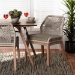 bali & pari Jennifer Mid-Century Transitional Grey Woven Rope Mahogany Dining Side Chair - BSOJennifer-Grey-DC-No Arm