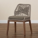 bali & pari Jennifer Mid-Century Transitional Grey Woven Rope Mahogany Dining Side Chair - BSOJennifer-Grey-DC-No Arm