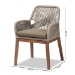 bali & pari Jennifer Mid-Century Transitional Grey Woven Rope Mahogany Dining Arm Chair - BSOJennifer-Grey-DC-Arm