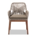 bali & pari Jennifer Mid-Century Transitional Grey Woven Rope Mahogany Dining Arm Chair - BSOJennifer-Grey-DC-Arm