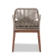 bali & pari Jennifer Mid-Century Transitional Grey Woven Rope Mahogany Dining Arm Chair - BSOJennifer-Grey-DC-Arm