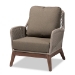 Baxton Studio Jennifer Mid-Century Transitional Grey Woven Rope Mahogany Accent Chair