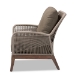 bali & pari Jennifer Mid-Century Transitional Grey Woven Rope Mahogany Accent Chair - BSOJennifer-Grey-CC