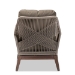 bali & pari Jennifer Mid-Century Transitional Grey Woven Rope Mahogany Accent Chair - BSOJennifer-Grey-CC
