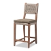 Baxton Studio Heyna Mid-Century Transitional Grey Woven Rope Mahogany Counter Stool