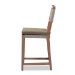 bali & pari Heyna Mid-Century Transitional Grey Woven Rope Mahogany Counter Stool - BSOHeyna-Grey/Natural-CS