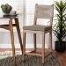 bali & pari Heyna Mid-Century Transitional Grey Woven Rope Mahogany Counter Stool - BSOHeyna-Grey/Natural-CS