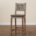 bali & pari Heyna Mid-Century Transitional Grey Woven Rope Mahogany Counter Stool - BSOHeyna-Grey/Natural-CS