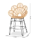 bali & pari Garan Modern Bohemian Natural Brown Rattan and Black Metal Counter Stool - BSOLeaf-Rattan-CS