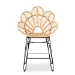 bali & pari Garan Modern Bohemian Natural Brown Rattan and Black Metal Counter Stool - BSOLeaf-Rattan-CS