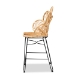 bali & pari Garan Modern Bohemian Natural Brown Rattan and Black Metal Counter Stool - BSOLeaf-Rattan-CS