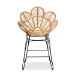 bali & pari Garan Modern Bohemian Natural Brown Rattan and Black Metal Counter Stool - BSOLeaf-Rattan-CS