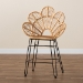 bali & pari Garan Modern Bohemian Natural Brown Rattan and Black Metal Counter Stool - BSOLeaf-Rattan-CS
