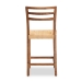 bali & pari Arthur Mid-Century Modern Walnut Brown Mahogany Wood and Natural Rattan Counter Stool - BSOArthur-Teak-CS