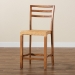 bali & pari Arthur Mid-Century Modern Walnut Brown Mahogany Wood and Natural Rattan Counter Stool - BSOArthur-Teak-CS