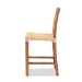 bali & pari Caspia Mid-Century Modern Walnut Brown Mahogany Wood and Natural Rattan Counter Stool - BSOCaspia-Teak-CS
