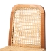 bali & pari Caspia Mid-Century Modern Walnut Brown Mahogany Wood and Natural Rattan Counter Stool - BSOCaspia-Teak-CS
