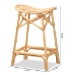 bali & pari Elgon Modern Bohemian Natural Brown Rattan Counter Stool - BSOElgon-Rattan-CS