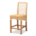 Baxton Studio Moscow Modern Bohemian Natural Brown Rattan and Walnut Brown Finished Wood Counter Stool