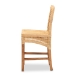bali & pari Moscow Modern Bohemian Natural Brown Rattan and Walnut Brown Mahogany Wood Counter Stool - BSOMoscow-Teak-CS