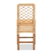 bali & pari Moscow Modern Bohemian Natural Brown Rattan and Walnut Brown Mahogany Wood Counter Stool - BSOMoscow-Teak-CS