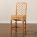bali & pari Moscow Modern Bohemian Natural Brown Rattan and Walnut Brown Mahogany Wood Counter Stool - BSOMoscow-Teak-CS