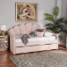Baxton Studio Timila Modern and Contemporary Light Pink Velvet Fabric Upholstered Full Size Daybed with Trundle - BSOBBT61047T-Light Pink Velvet-Daybed-F/T