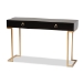 Baxton Studio Beagan Modern and Contemporary Black Finished Wood and Gold Metal 2-Drawer Console Table