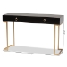 Baxton Studio Beagan Modern and Contemporary Black Finished Wood and Gold Metal 2-Drawer Console Table - BSOJY20B168-Black/Gold