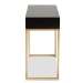 Baxton Studio Beagan Modern and Contemporary Black Finished Wood and Gold Metal 2-Drawer Console Table - BSOJY20B168-Black/Gold