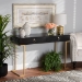 Baxton Studio Beagan Modern and Contemporary Black Finished Wood and Gold Metal 2-Drawer Console Table - BSOJY20B168-Black/Gold