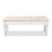 Baxton Studio Hedia Contemporary Glam and Luxe Beige Fabric Upholstered and Silver Finished Wood Accent Bench - BSOJY20B217L-Beige-Bench