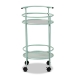 Baxton Studio Newell Mid-Century Modern Mint Green Finished Metal 2-Tier Kitchen Cart - BSOLCF20171-Mint Green-Cart