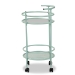 Baxton Studio Newell Mid-Century Modern Mint Green Finished Metal 2-Tier Kitchen Cart - BSOLCF20171-Mint Green-Cart