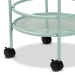 Baxton Studio Newell Mid-Century Modern Mint Green Finished Metal 2-Tier Kitchen Cart - BSOLCF20171-Mint Green-Cart